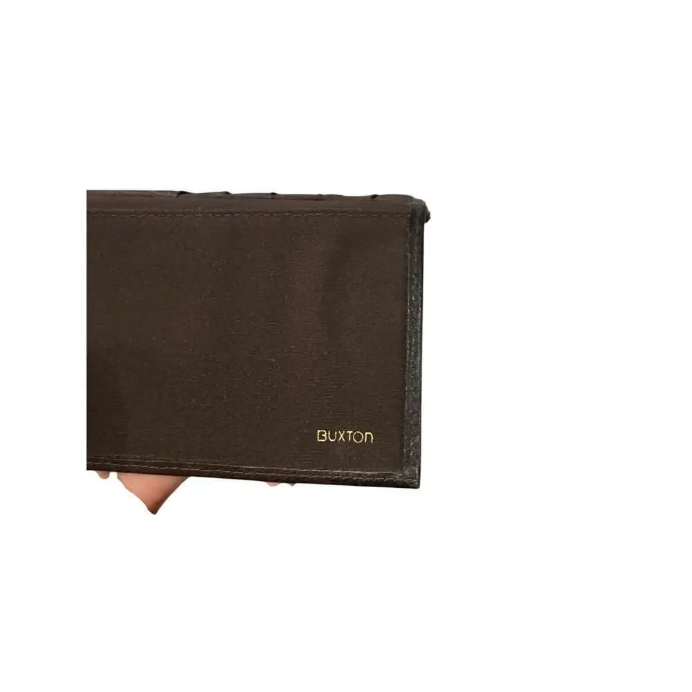 Buxton Dark Brown Large Leather Trifold Wallet Women’s‎